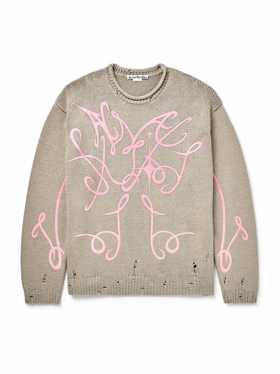 Acne Studios o1tko10924 Printed Jumper Sweater in Beige Size US S / EU 44-46 / 1 - 1 Thumbnail