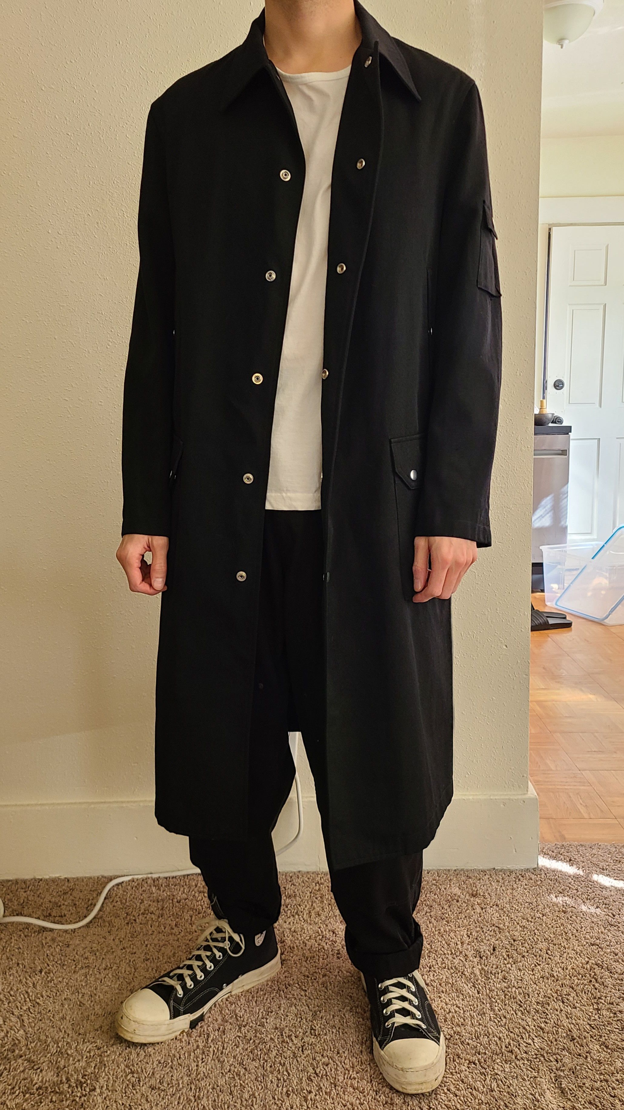 Yohji Yamamoto 05AW Heavy Gabardine Snaps Coat Size US L / EU 52-54 / 3 - 11 Thumbnail
