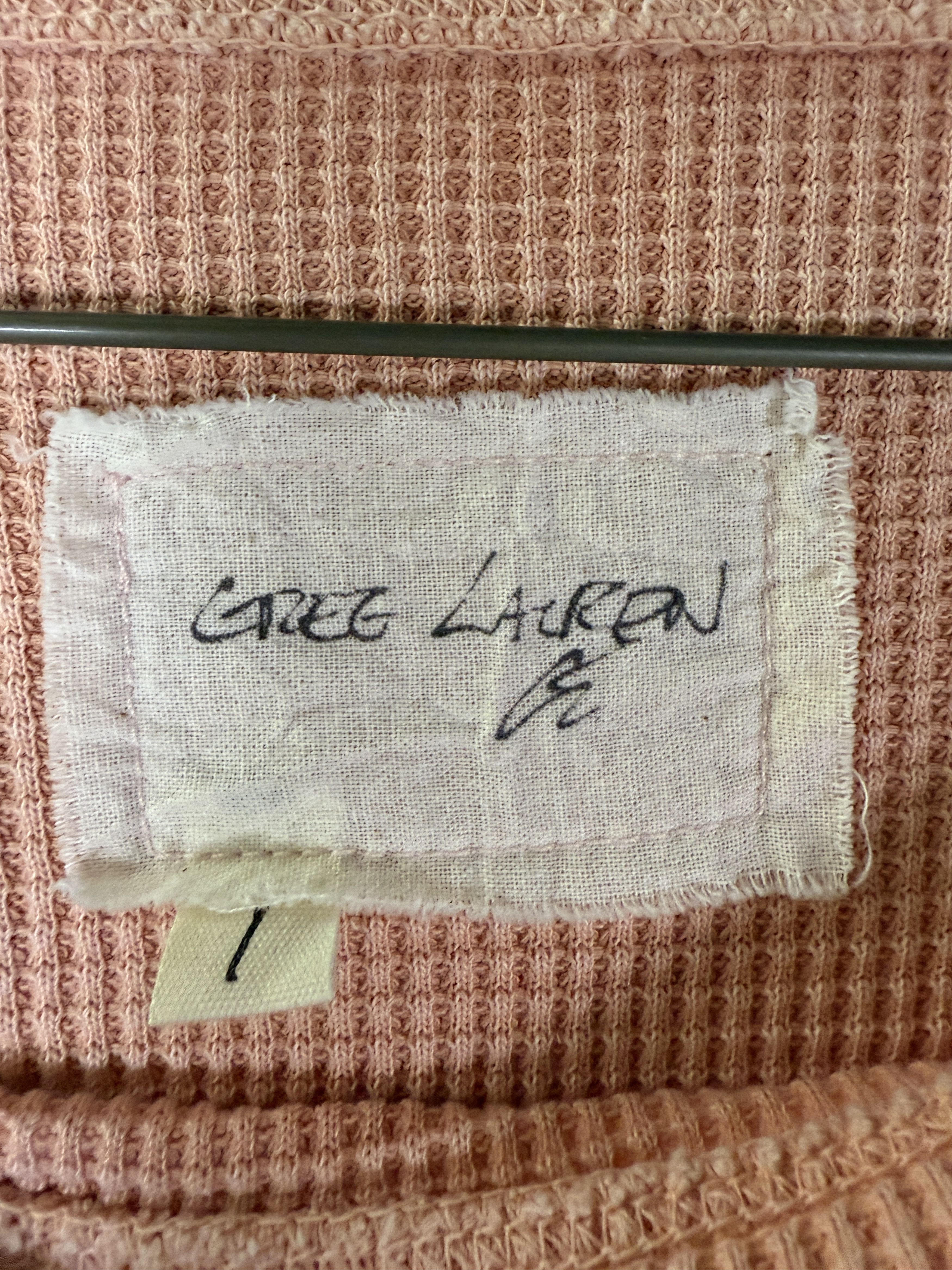 Greg Lauren Greg Lauren Coral Waffle Long Sleeve Shirt Size US S / EU 44-46 / 1 - 3 Thumbnail