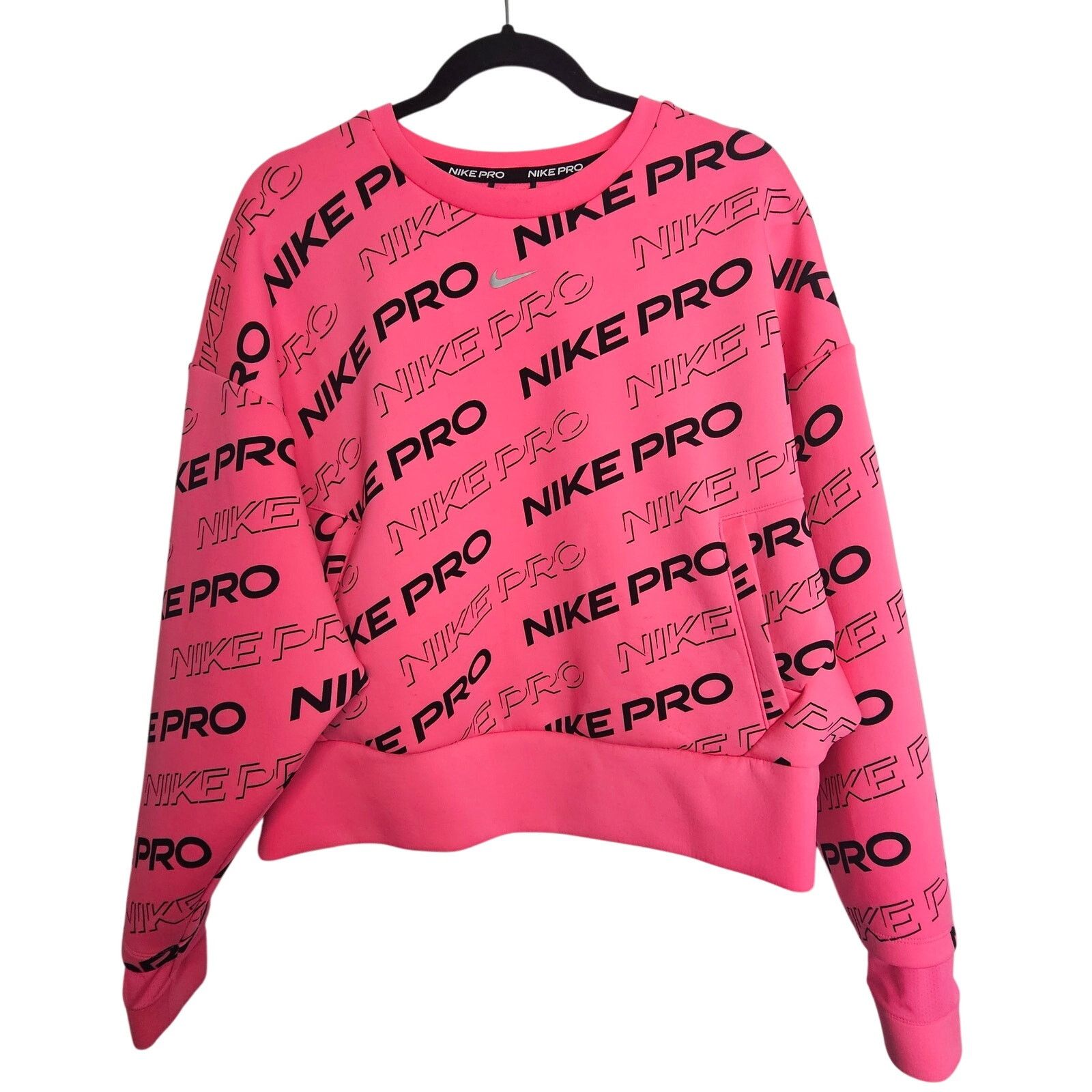 Nike Nike Pro All Over Print Logo Fleece Crewneck Sweatshirt Size S / US 4 / IT 40 - 1 Thumbnail