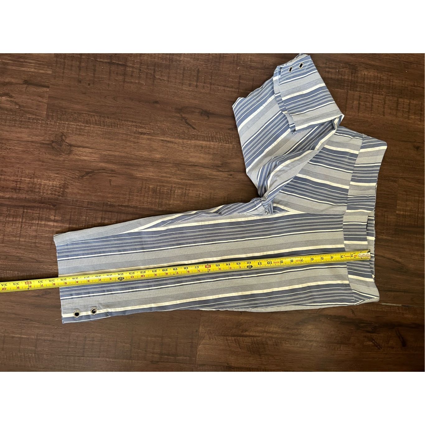 Review HIVIEW Blue White Stripe Pull-on Capri Pants, Size 14P Petit Size 36" / US 14 / IT 50 - 2 Thumbnail