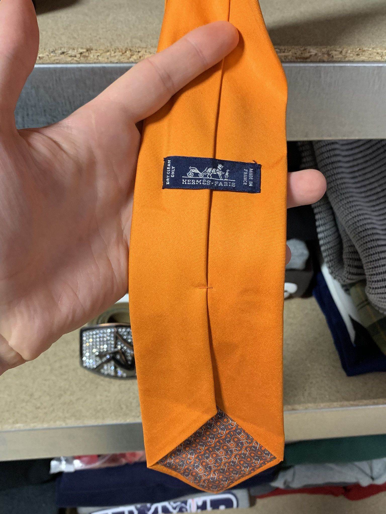 Hermes Hermes Men's Silk Tie Chaine d'Ancre Pattern 145805 SA Size ONE SIZE - 4 Thumbnail