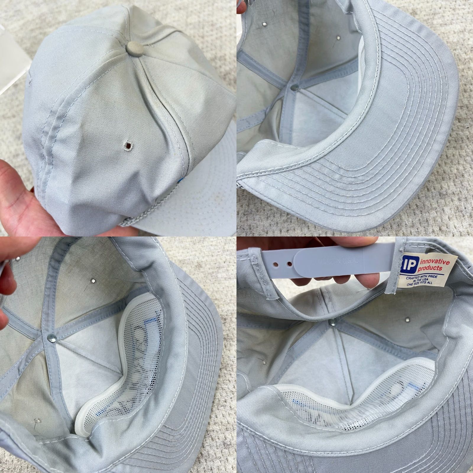 Roper VINTAGE Carolac Trucker Hat Cap Snapback Rope 80s 90s Farm Dairy HH Made In USA Gray Adjustable Mens Size ONE SIZE - 8 Thumbnail