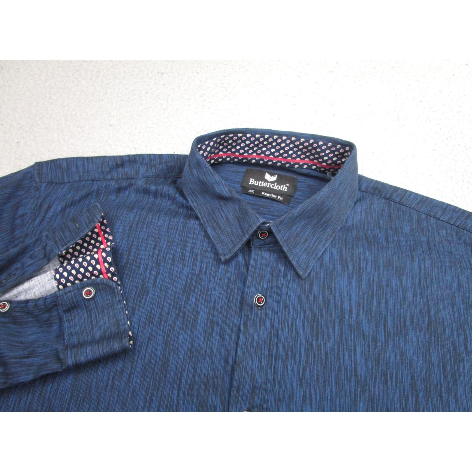 Vintage Buttercloth Shirt Mens 3XL Blue Regular Fit Long Sleeve Button Up Casual Cotton Size US XXL / EU 58 / 5 - 3 Thumbnail