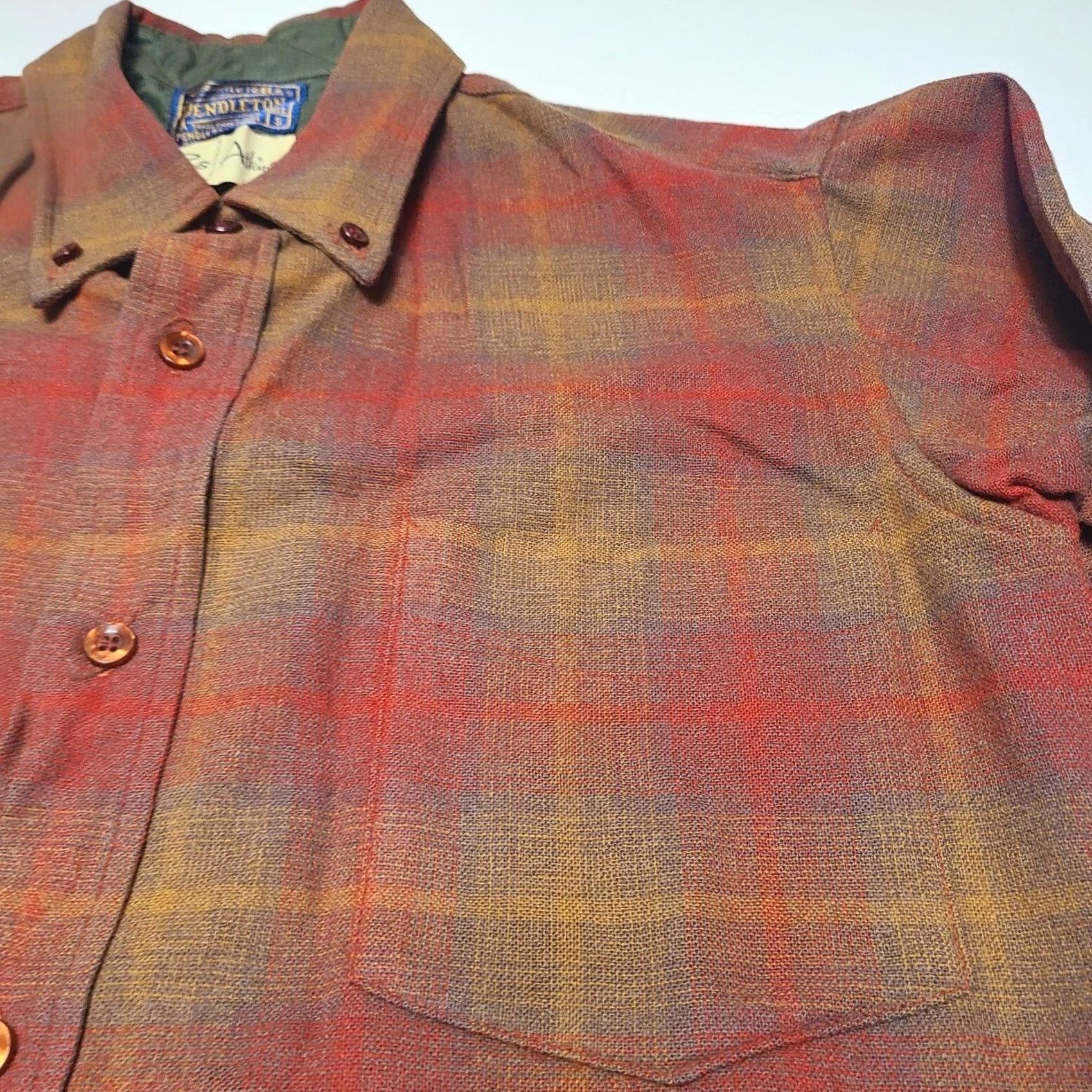 Pendleton VINTAGE Pendleton Shirt Plaid Wool Flannel Button-Up Long Sleeve Men Small Collared 70s Christmas Red California Roos Atkins Size US S / EU 44-46 / 1 - 3 Thumbnail