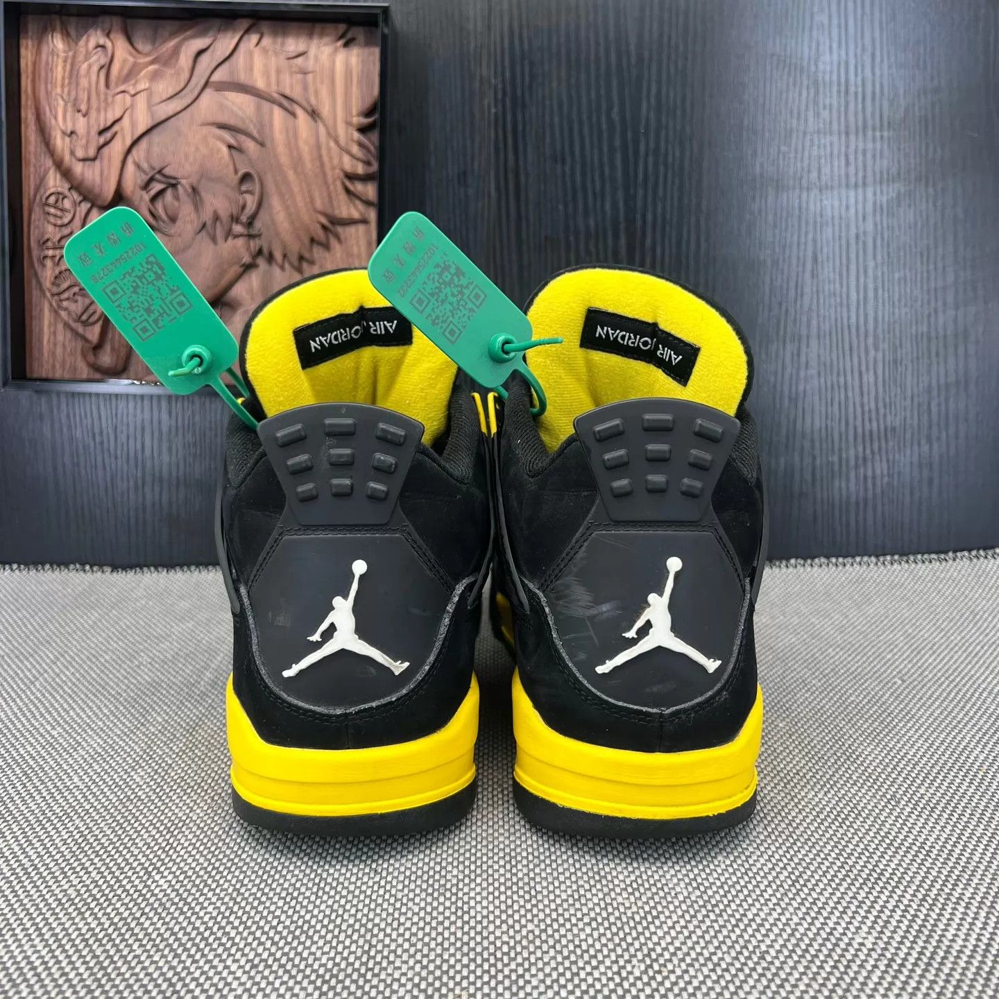 Nike Air Jordan 4 'Raijin' Black Yellow 45 Size US 11 / EU 44 - 4 Thumbnail