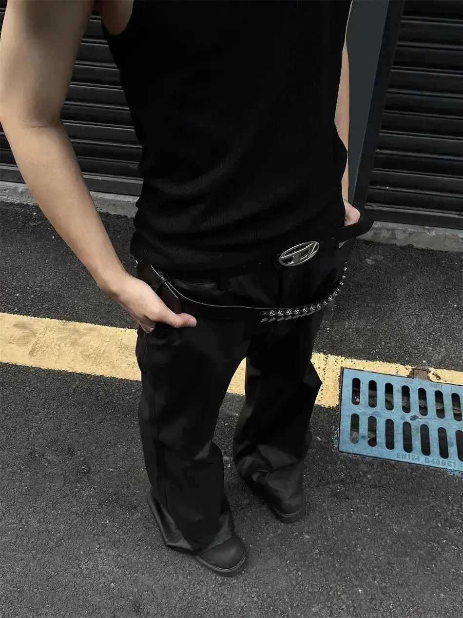 Japanese Brand Retro solid leather casual pants Size US 32 / EU 48 - 3 Thumbnail