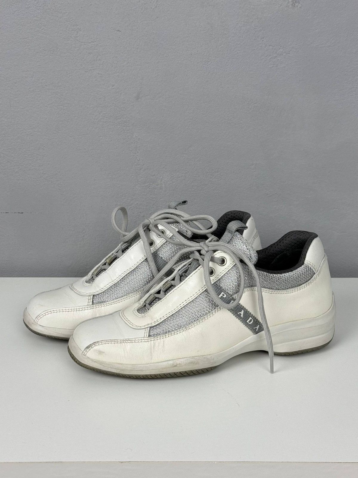 Prada Prada Sport Leather White Low Top Sneakers Mens Size US 6 / IT 36 - 2 Thumbnail