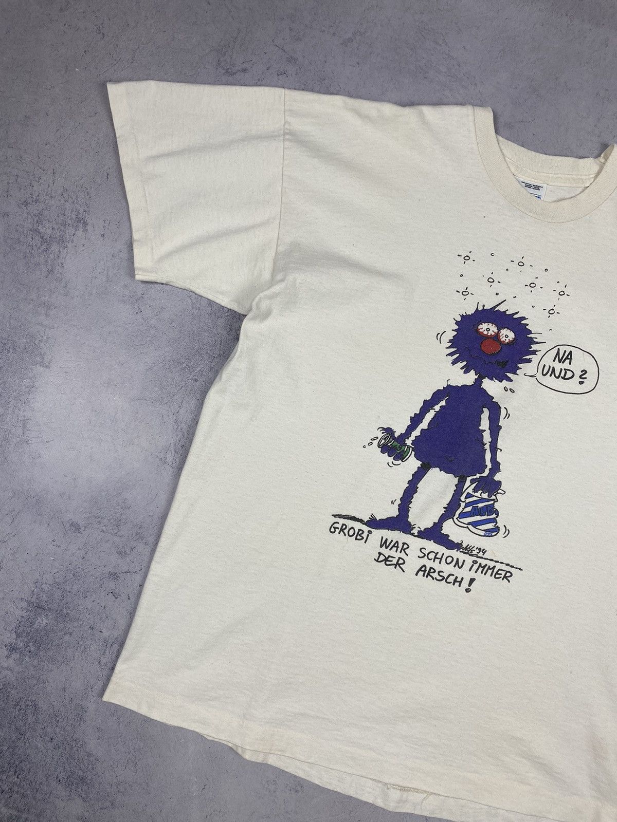 Vintage Vintage 90’s Sesame Street Grover Parody Drunk T-Shirt nin Size US XL / EU 56 / 4 - 4 Thumbnail