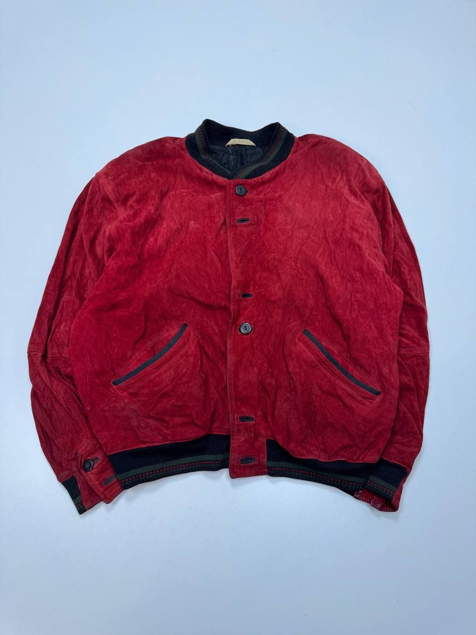 Vintage vintage men's suede bomber jacket Size US L / EU 52-54 / 3 - 1 Thumbnail