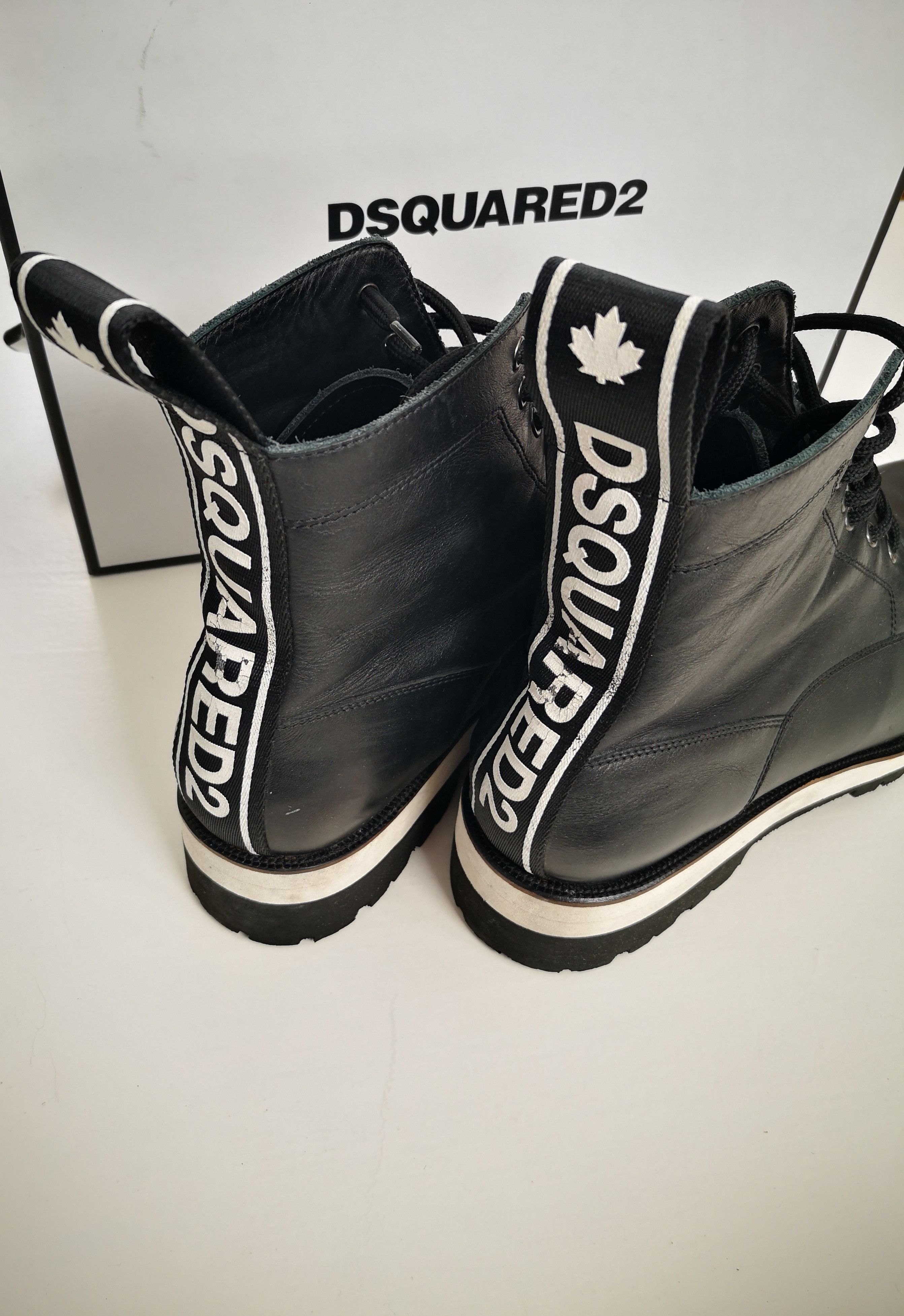 DSQUARED2 FLAT ANKLE BOOTS BRICK WINTER BOOTS LEATHER 45