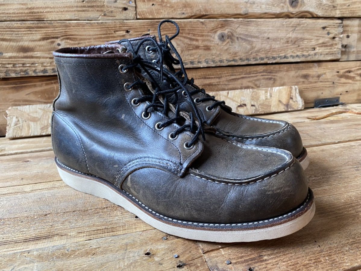 Red Wing Redwing moc-toe charcoal rough leather boots sz12D Size US 12 / EU 45 - 9 Thumbnail