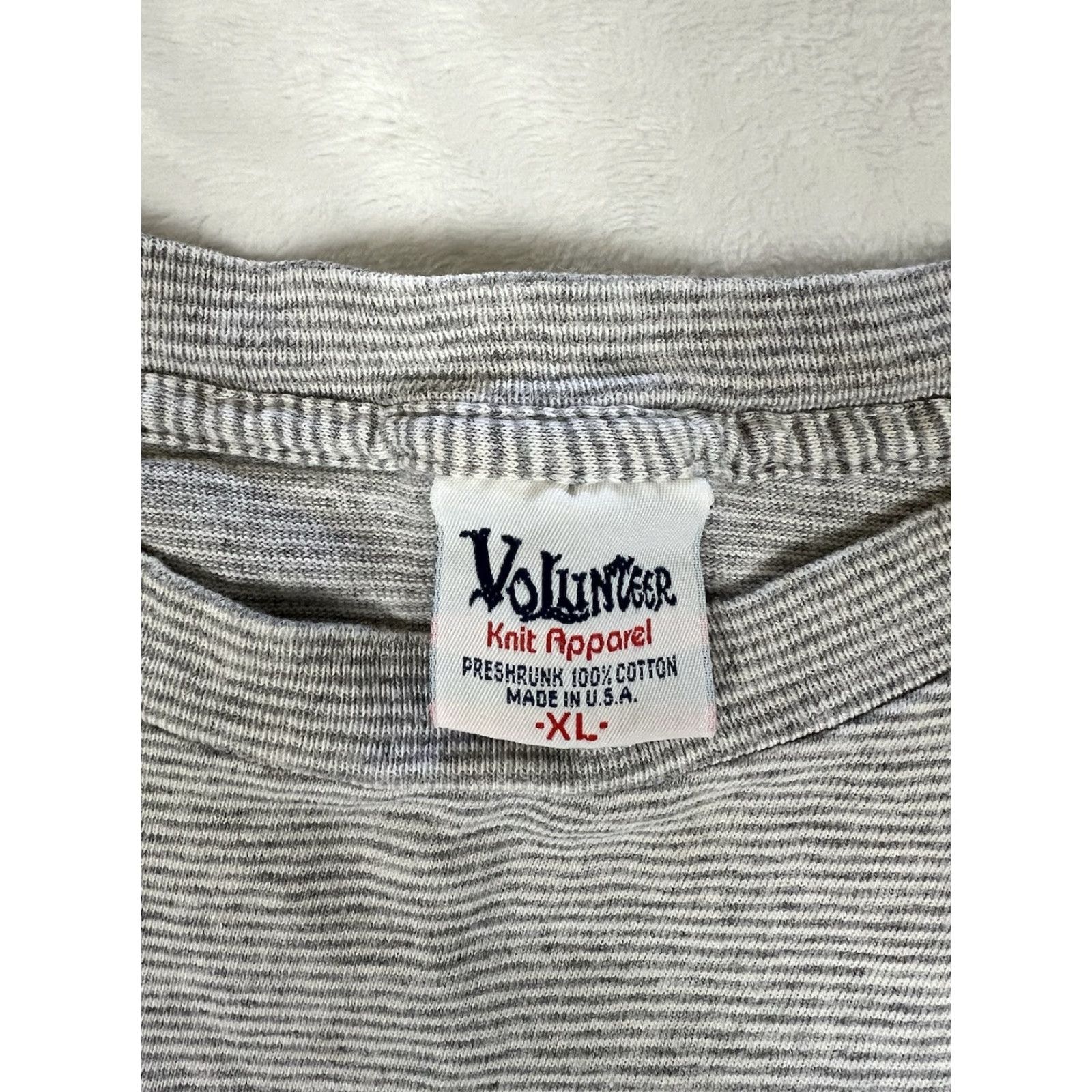 Vintage VINTAGE Volunteer T-Shirt Striped Shirt XL Men Gray USA 90s Hawaii Beach Short Sleeve Size US XL / EU 56 / 4 - 5 Thumbnail