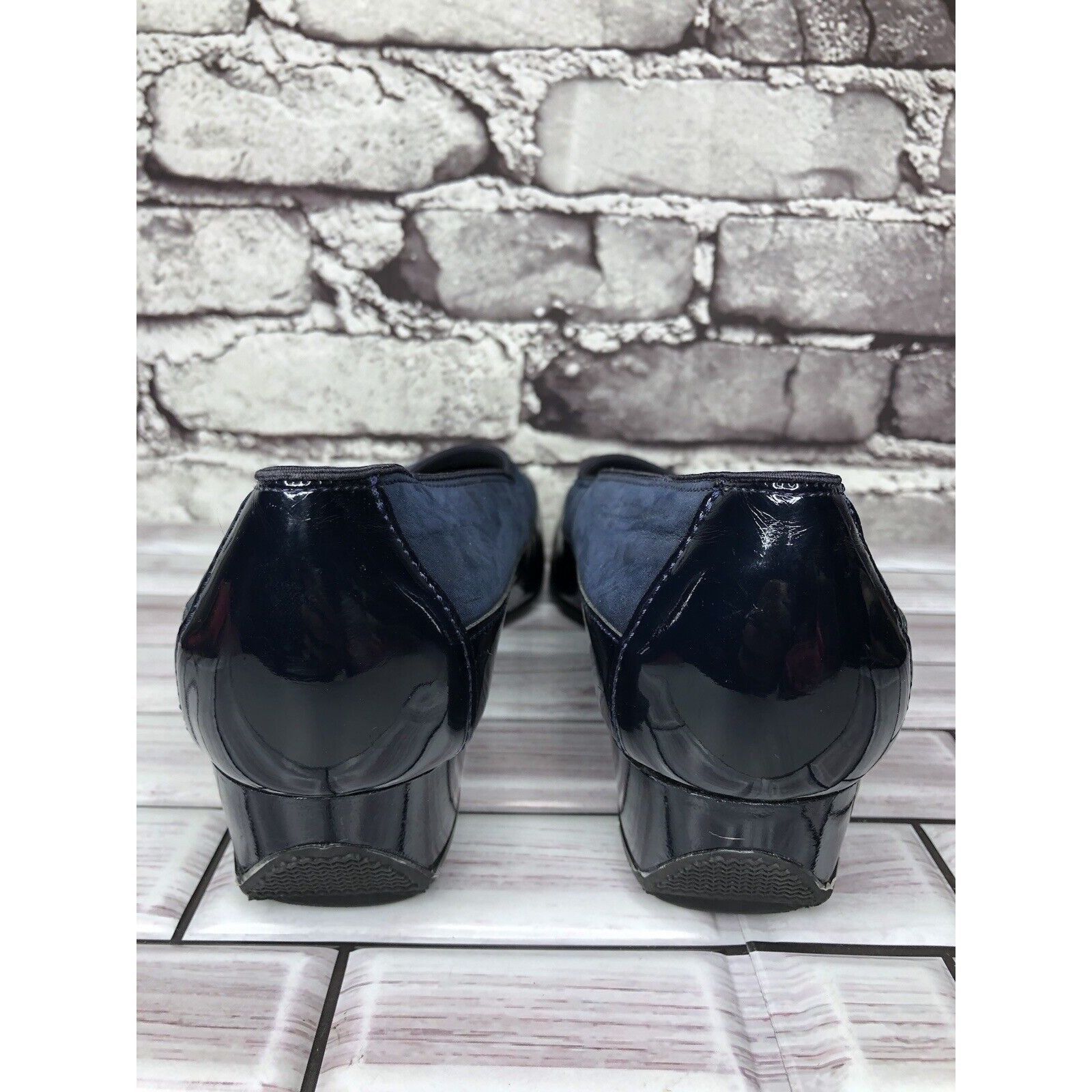 Other ARA Blue Leather Comfort Patent Wedge Pump Dress Shoes Women Size US 7 / IT 37 - 4 Thumbnail