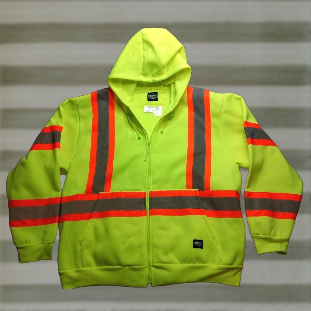 Vintage Key Safety Work Wear Hoodie Hi Visibility Reflective Mens 2XLT Yellow Hoodie Shirt Adult Mens 2XLT Yellow Size US XXL / EU 58 / 5 - 1 Thumbnail