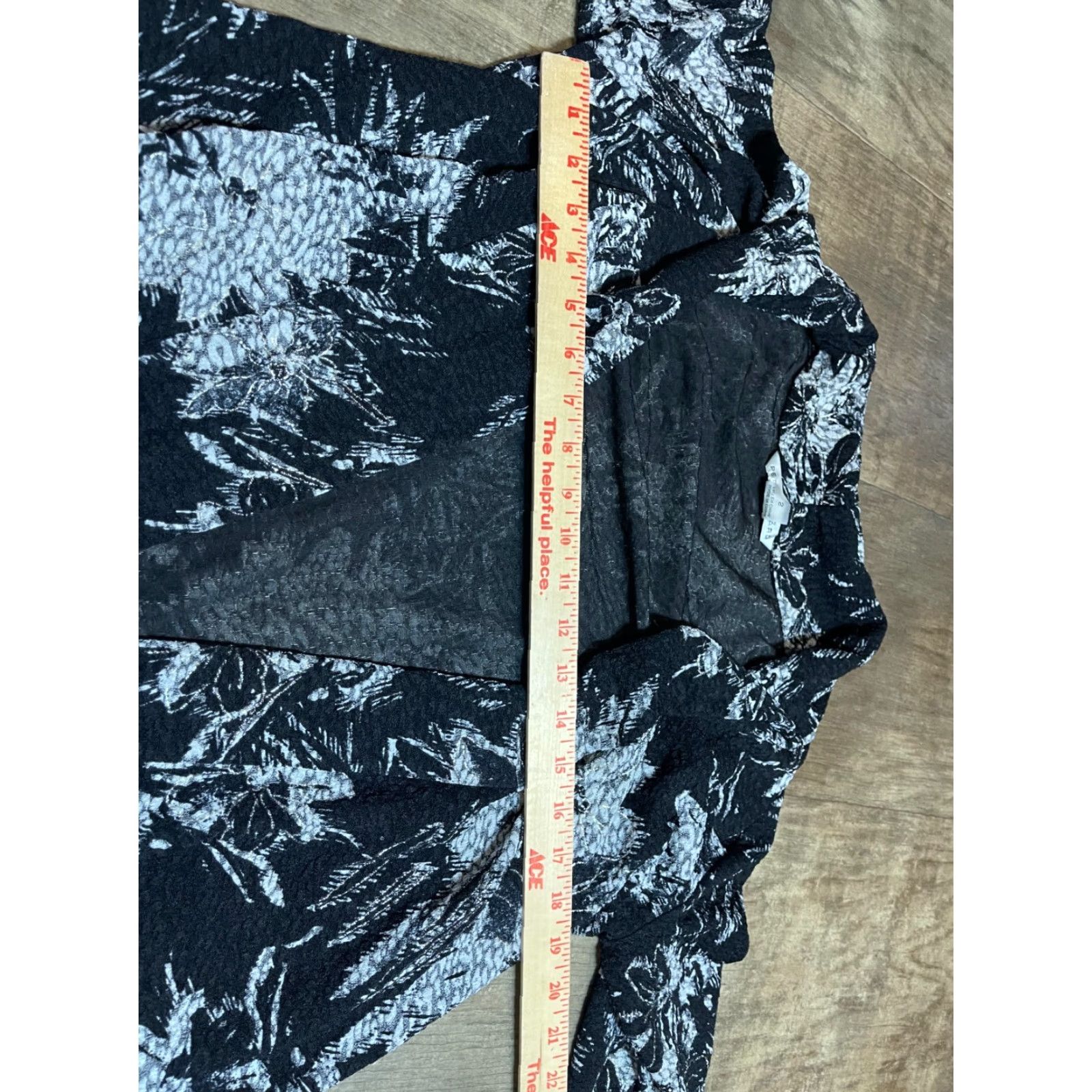 Vintage Peter Nygard Cover Up Womens Small S Black Long Sleeve Floral 3/4 Open Front Beach Sanitary? Size S / US 4 / IT 40 - 3 Thumbnail
