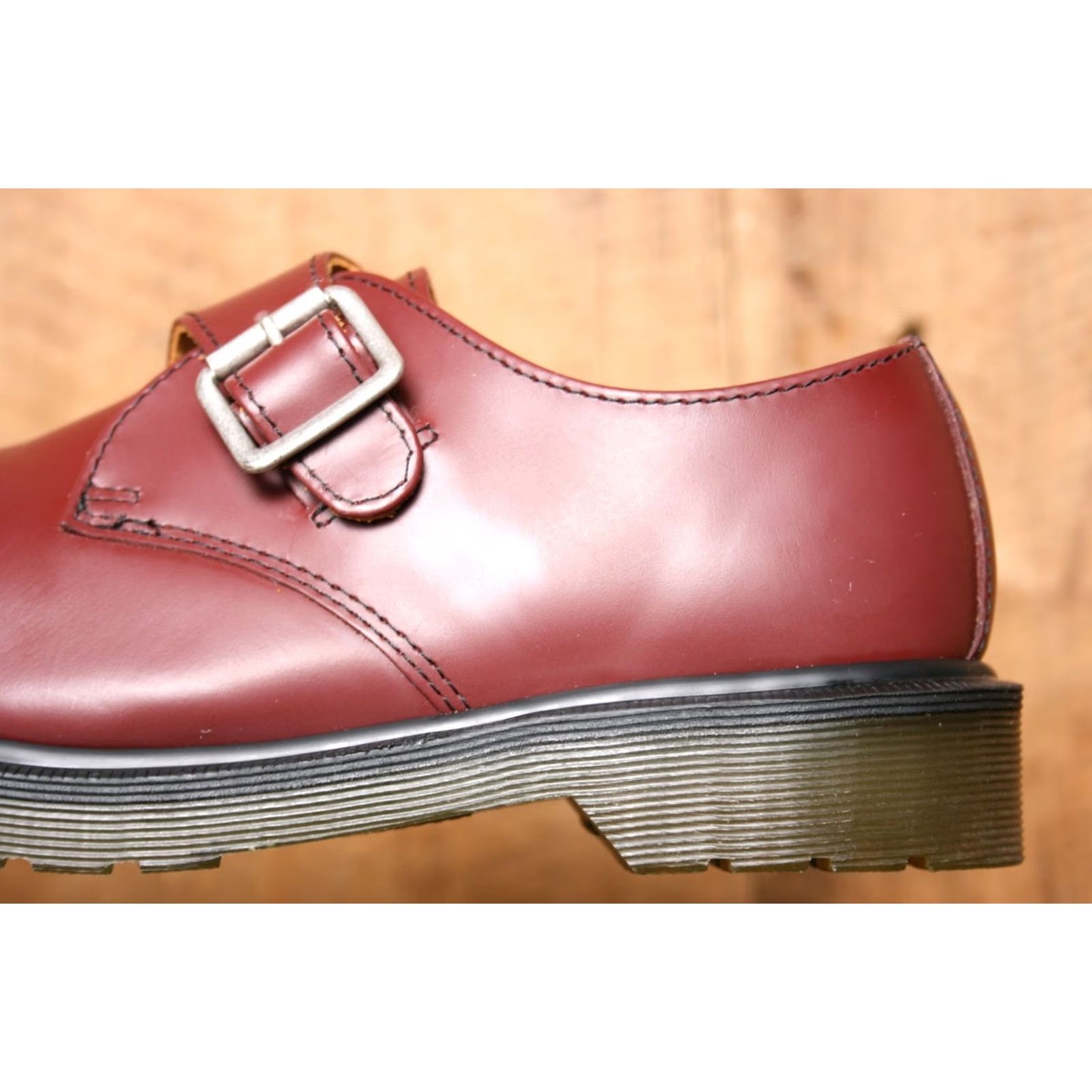 Dr. Martens Dr. Martens Joey Cherry Red Leather Steel Toe Monk Strap Loafers UK 4 | US 6 Women Leather Steel Toe Monk Strap Loafers Size US 6 / IT 36 - 7 Thumbnail