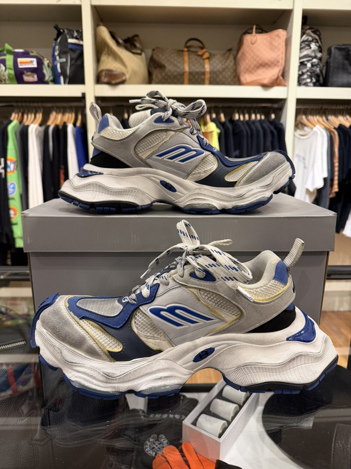 Balenciaga Balenciaga Cargo Sneakers - Blue/Grey Size US 9 / EU 42 - 2 Thumbnail
