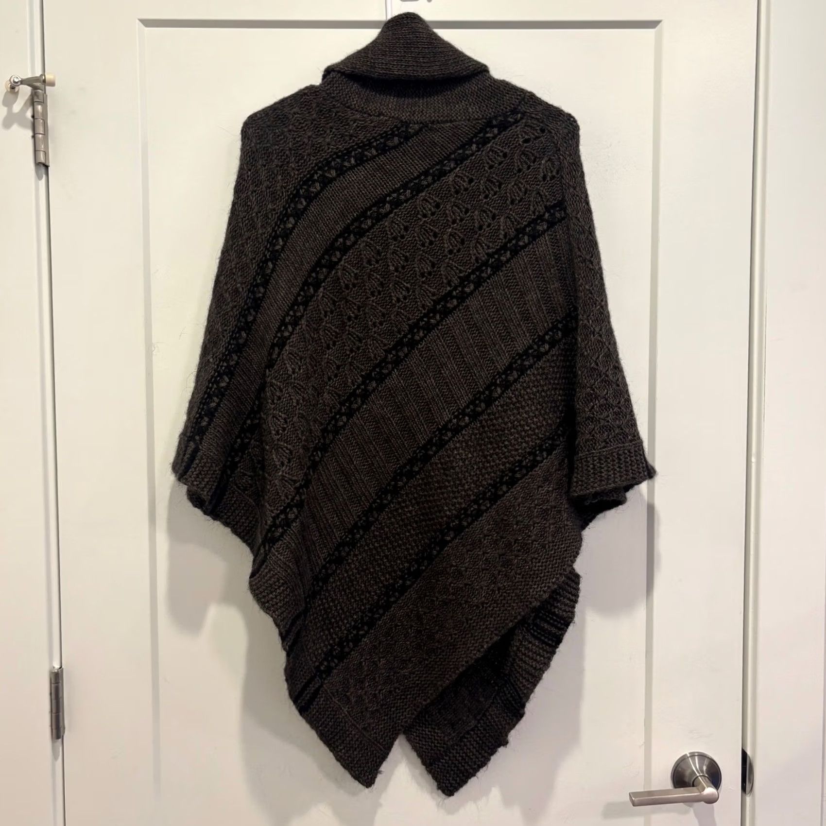 Vintage Lineamaglia Sweater Italy Knit Poncho Wool Alpaca Stripe Boho Mountain OS Brown Size ONE SIZE - 3 Thumbnail