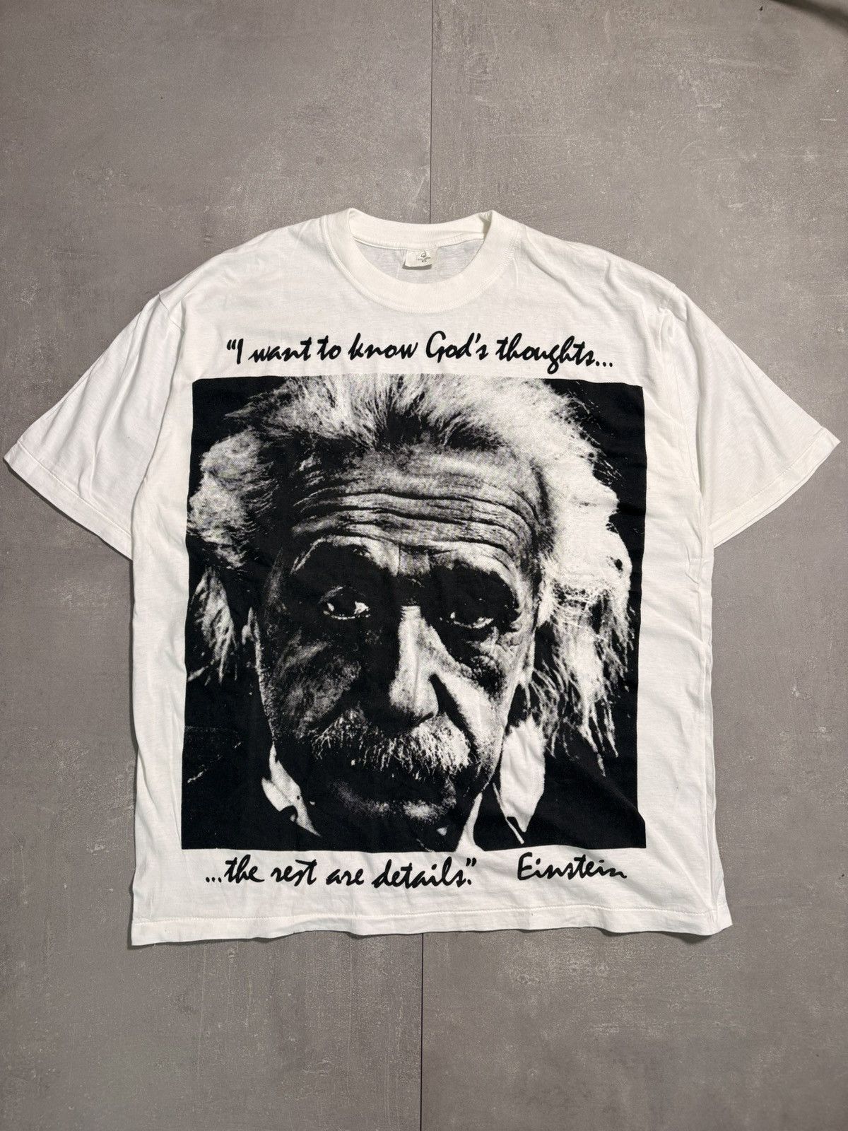 Vintage 90s Single stitch Einstein Tee Size US XL / EU 56 / 4 - 1 Thumbnail