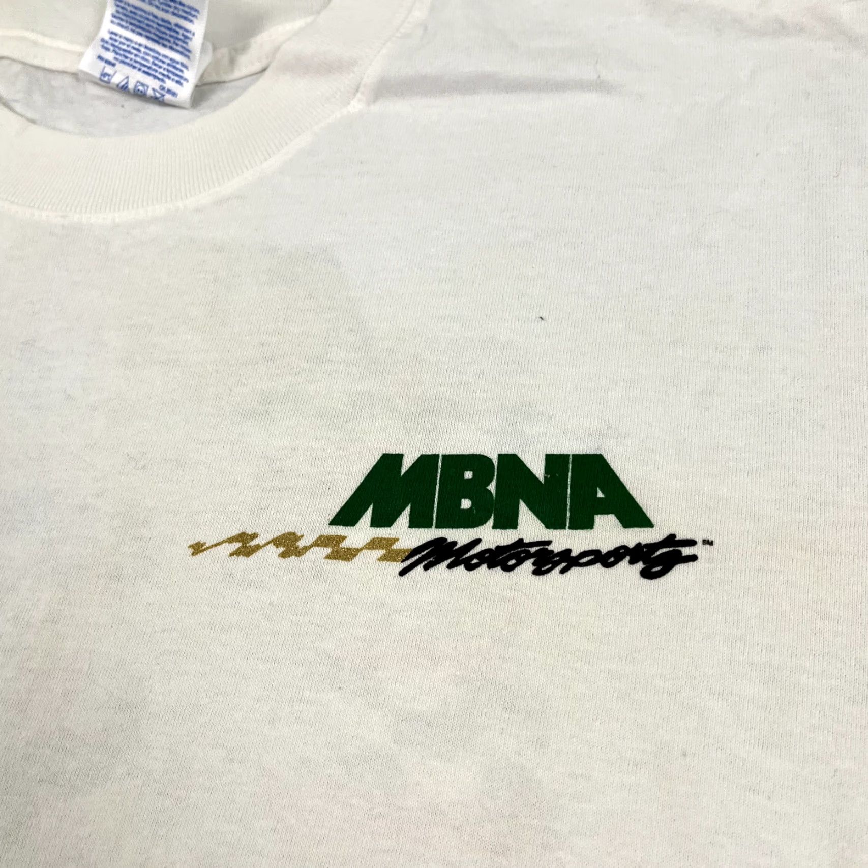 Gildan MBNA Motorsports Shirt Mens XL White Graphic Print Tee Adrenaline Y2K Gildan Card Stock Car Racing T-Shirt Size US XL / EU 56 / 4 - 4 Thumbnail