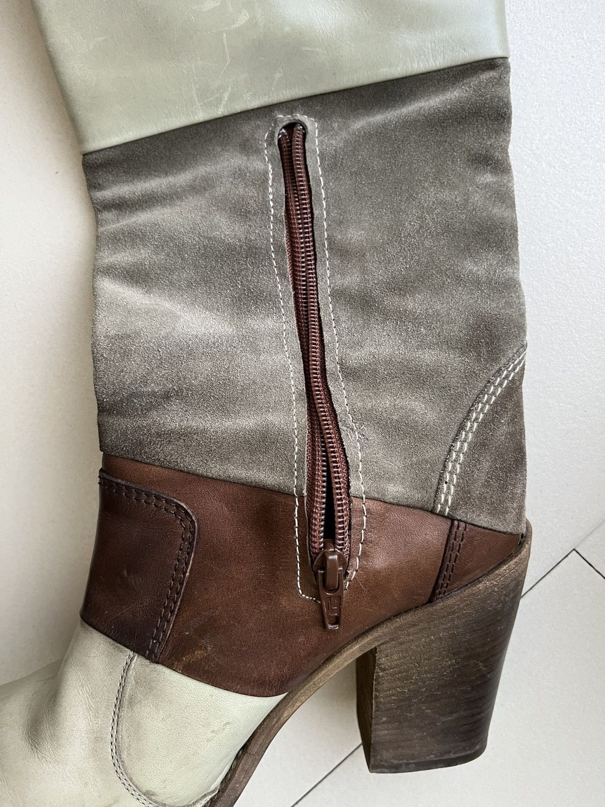 Maison Margiela Martin Era Artisanal Patchwork Knee Boots Size US 6 / IT 36 - 11 Thumbnail
