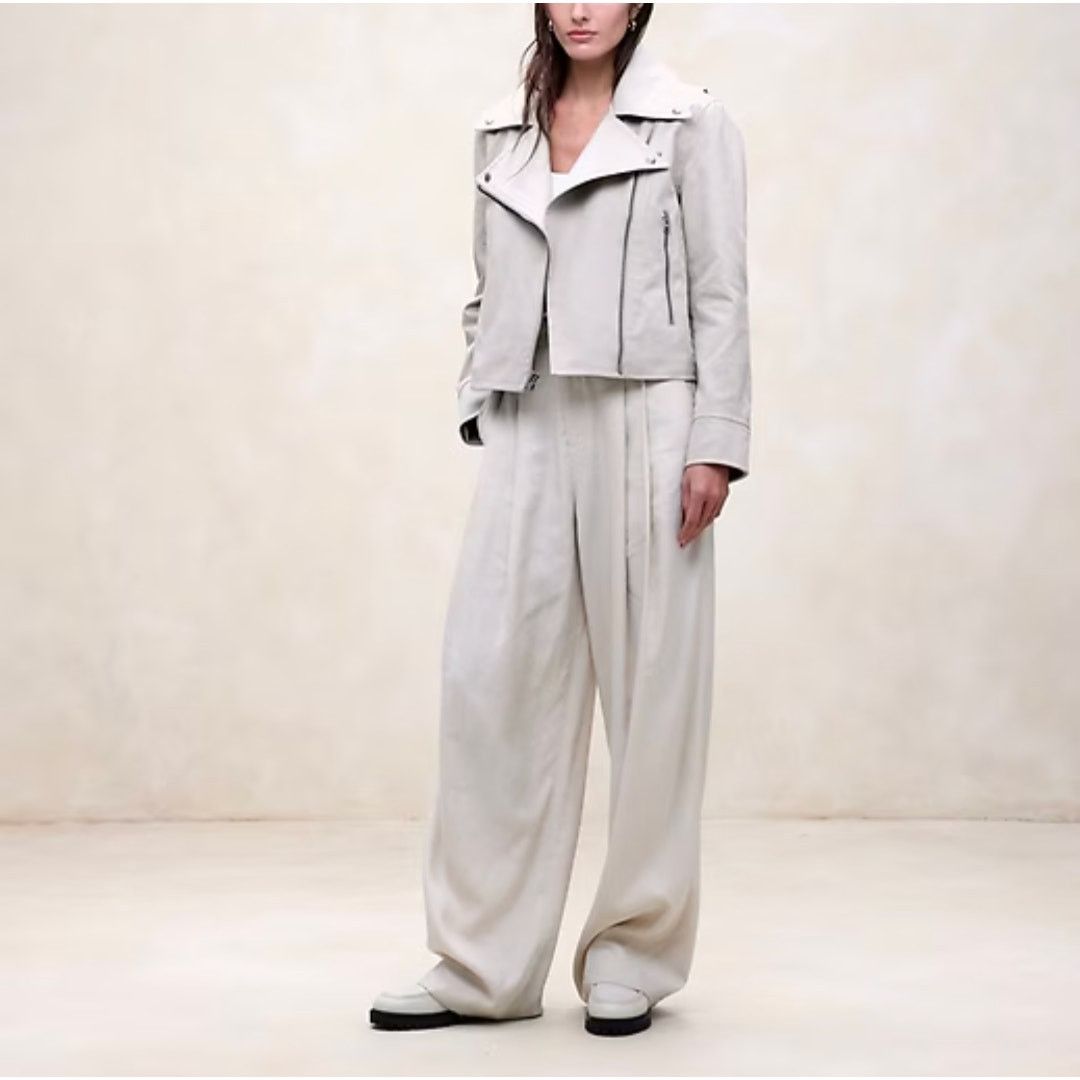 Banana Republic Banana Republic - Enola Waxed Cotton Moto Jacket / S / NWT Size S / US 4 / IT 40 - 2 Thumbnail