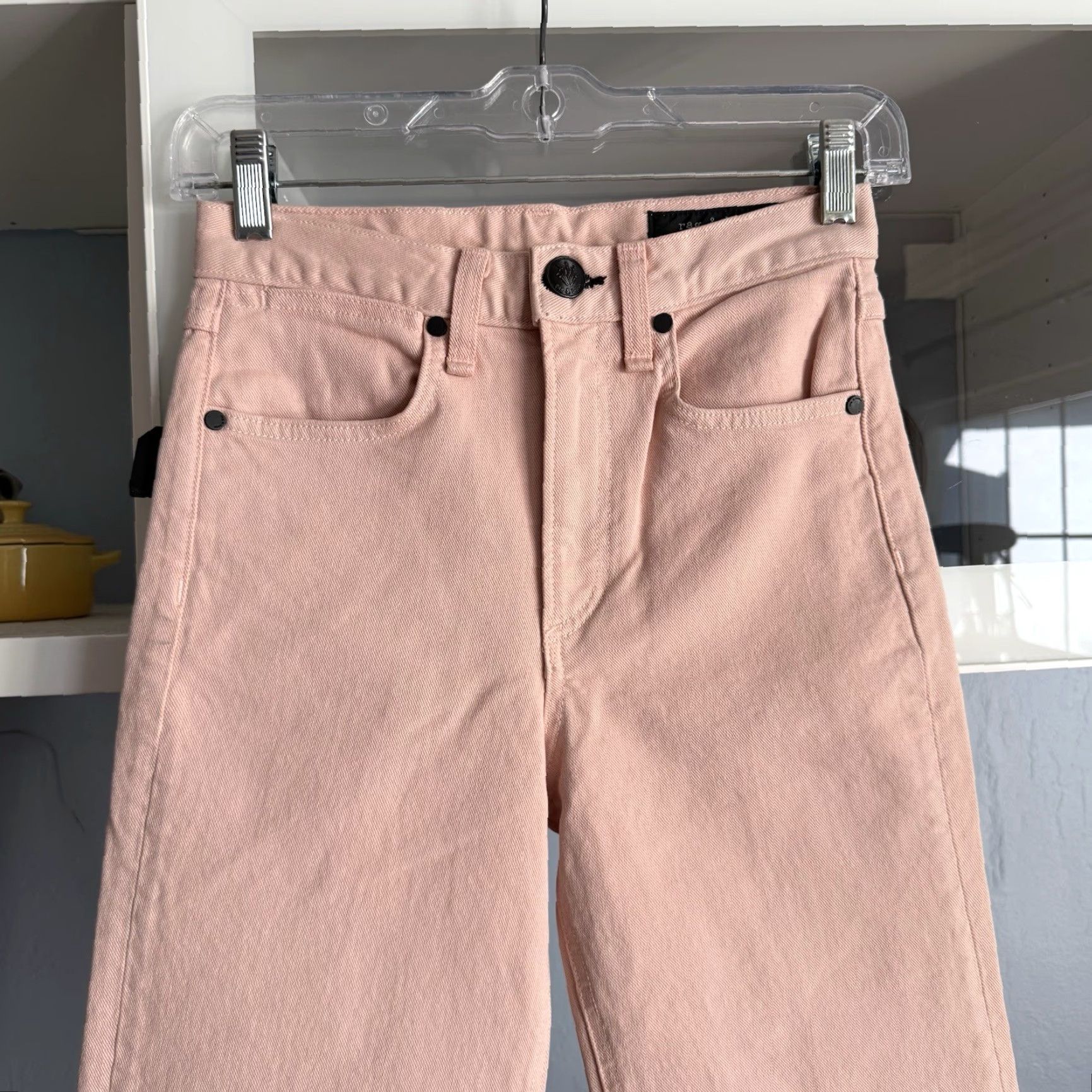 Rag & Bone rag & bone Justine High-Rise Wide-Leg Crop Jeans Sz 24 Blush Pink Size 42" / US 20 - 3 Thumbnail