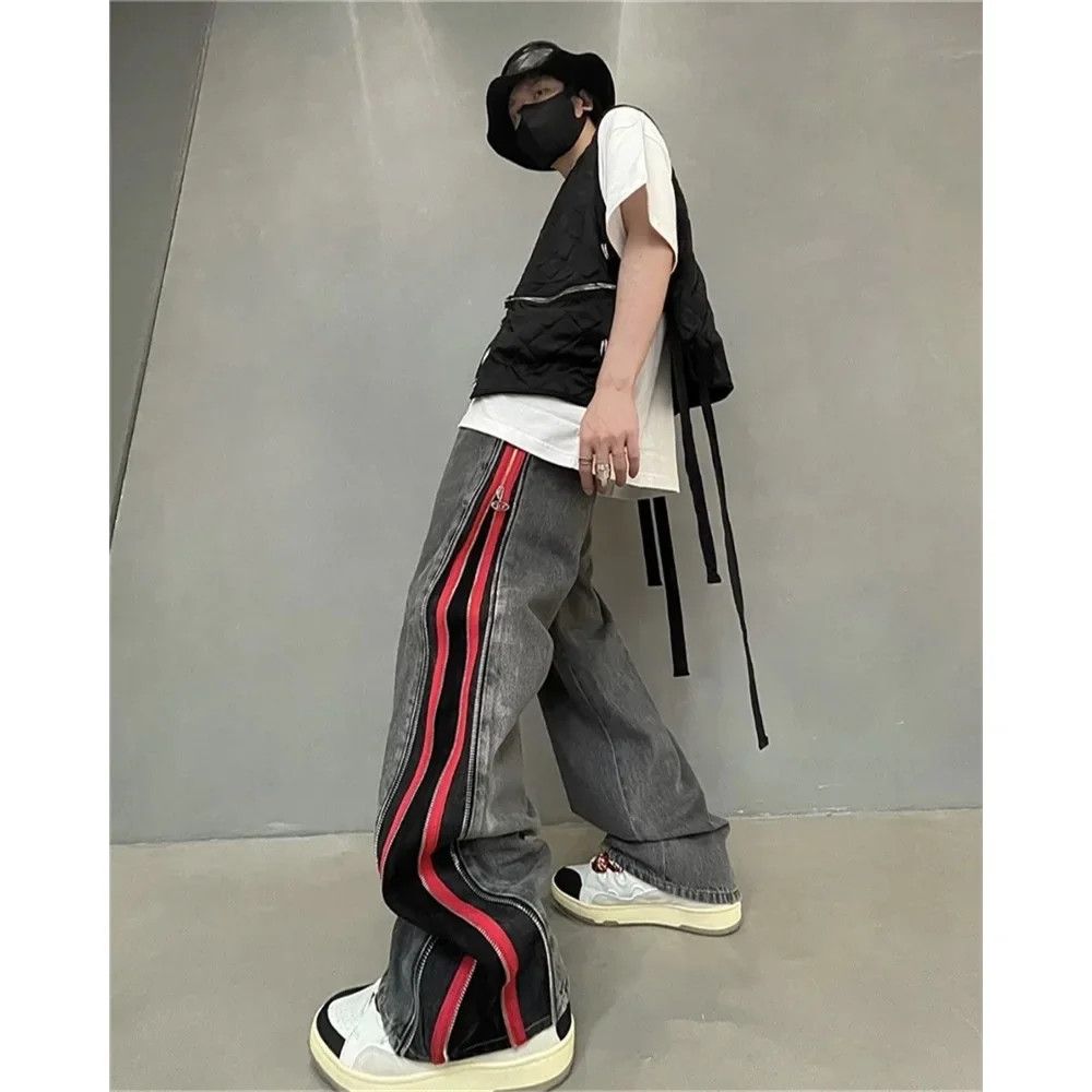 Japanese Brand × Vintage Trendy Versatile Men's Jeans Loose-fit Zipper Jeans Size US 34 / EU 50 - 1 Thumbnail
