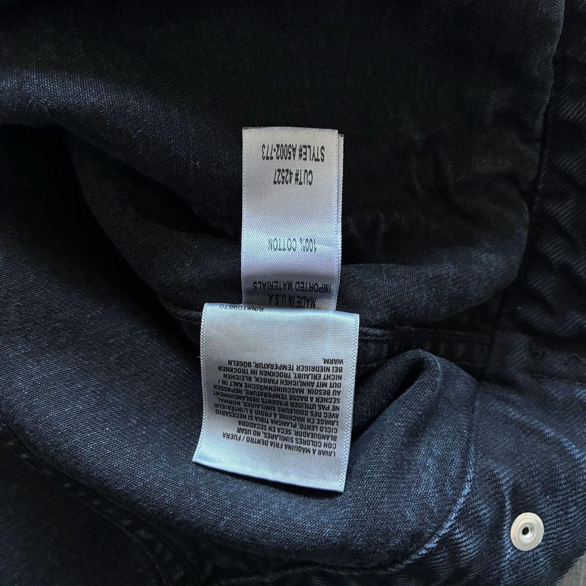 Agolde AGOLDE Harper Sherpa Collar Washed Black Denim Jacket Size XS / US 0-2 / IT 36-38 - 7 Thumbnail