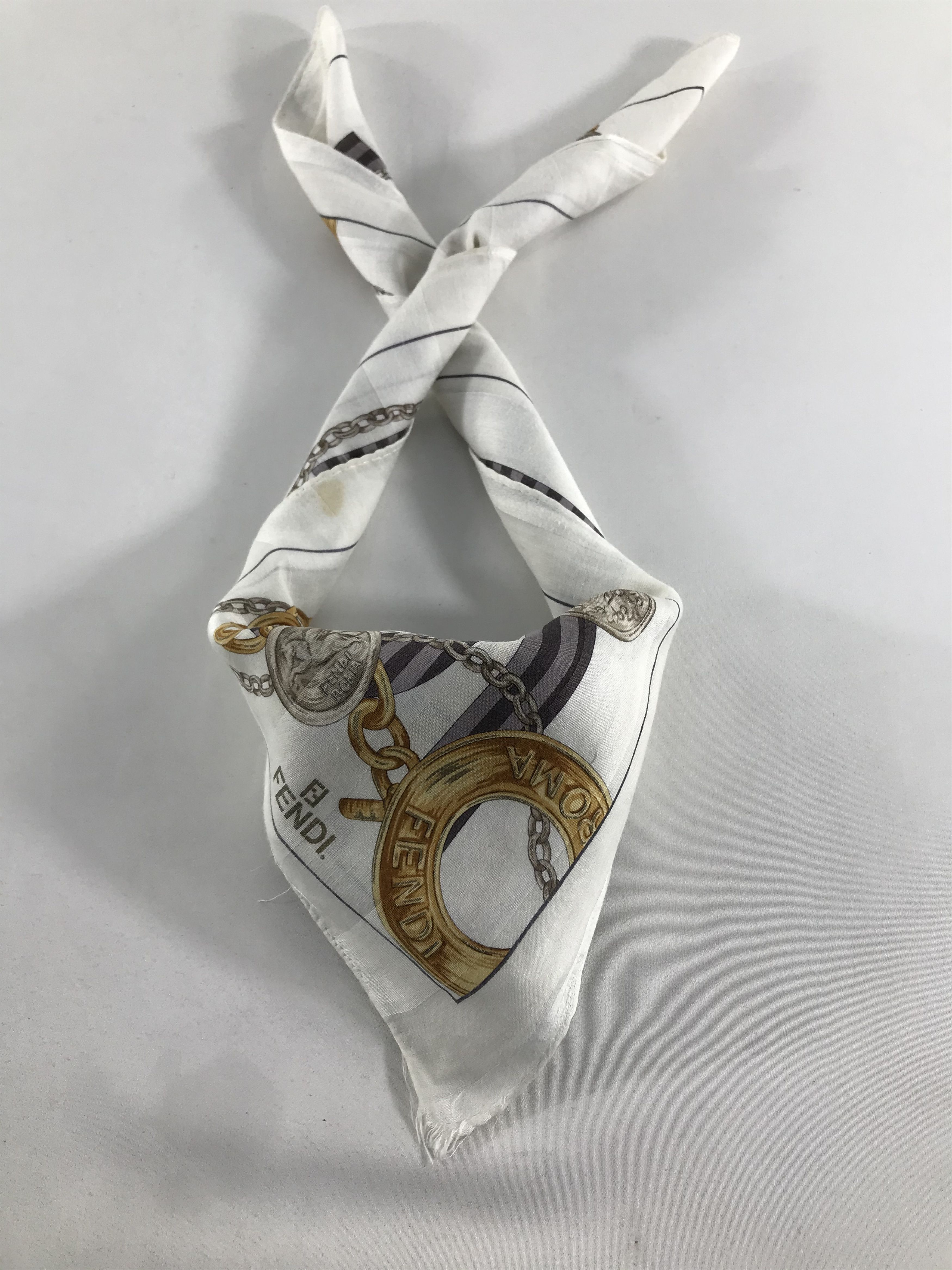 Vintage FeNdI Handkerchief Neckerchief Bandana H09 Size ONE SIZE - 2 Thumbnail