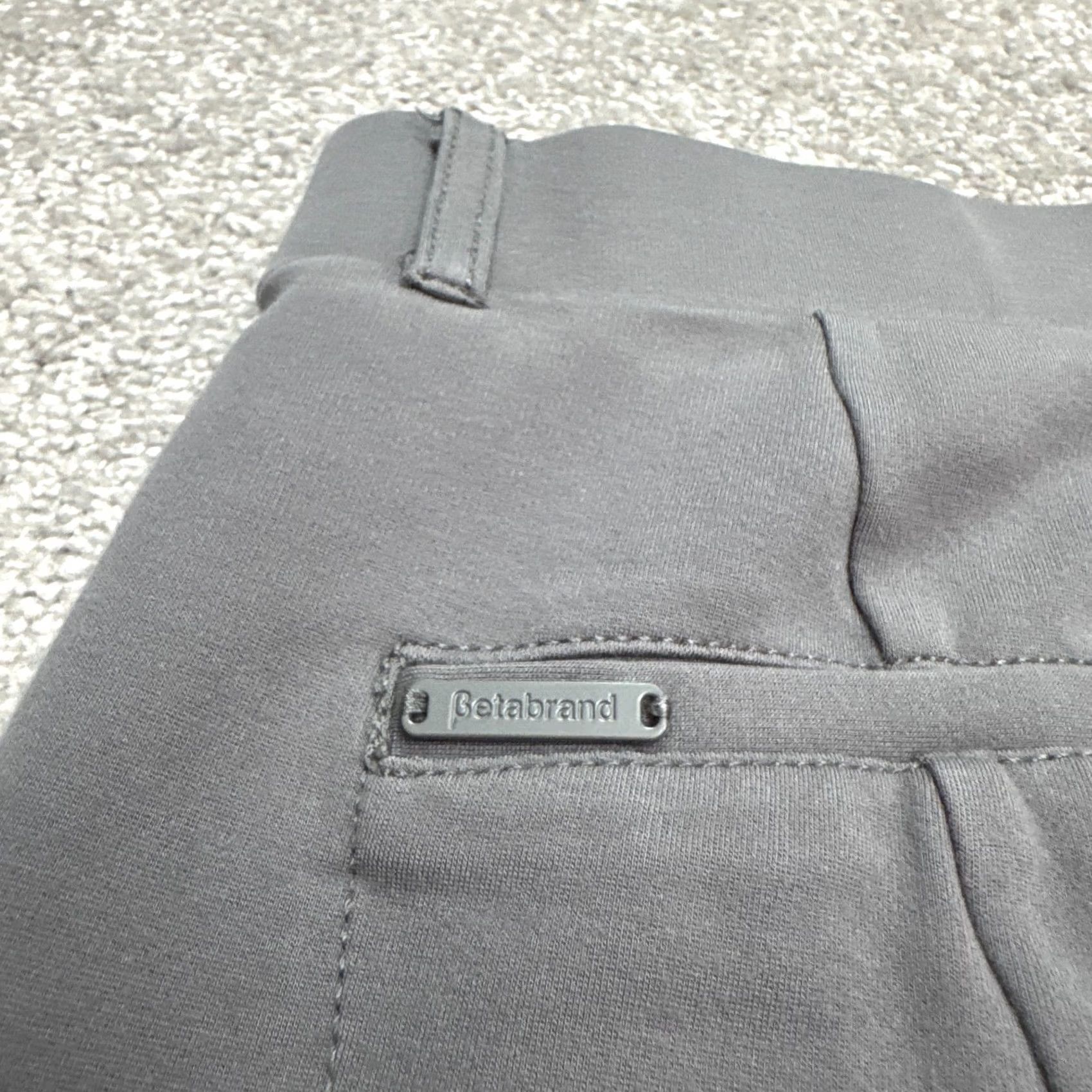 Vintage Betabrand Stretch Dress Pants Women Large Long Charcoal Gray Knit Size 36" / US 14 / IT 50 - 5 Thumbnail