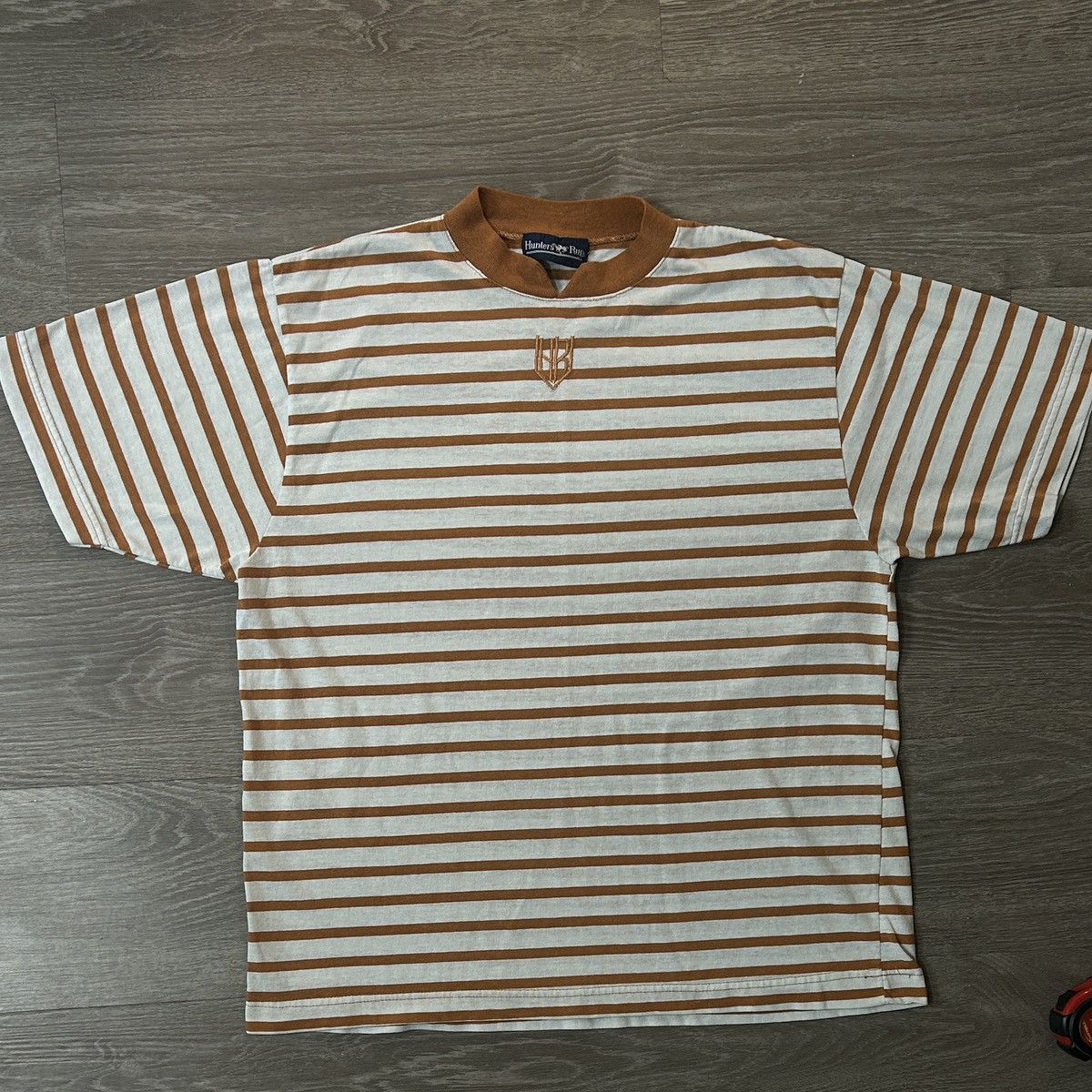 Vintage Vintage Hunter’s Run Brown Striped Mock Neck Tee Size US L / EU 52-54 / 3 - 1 Thumbnail