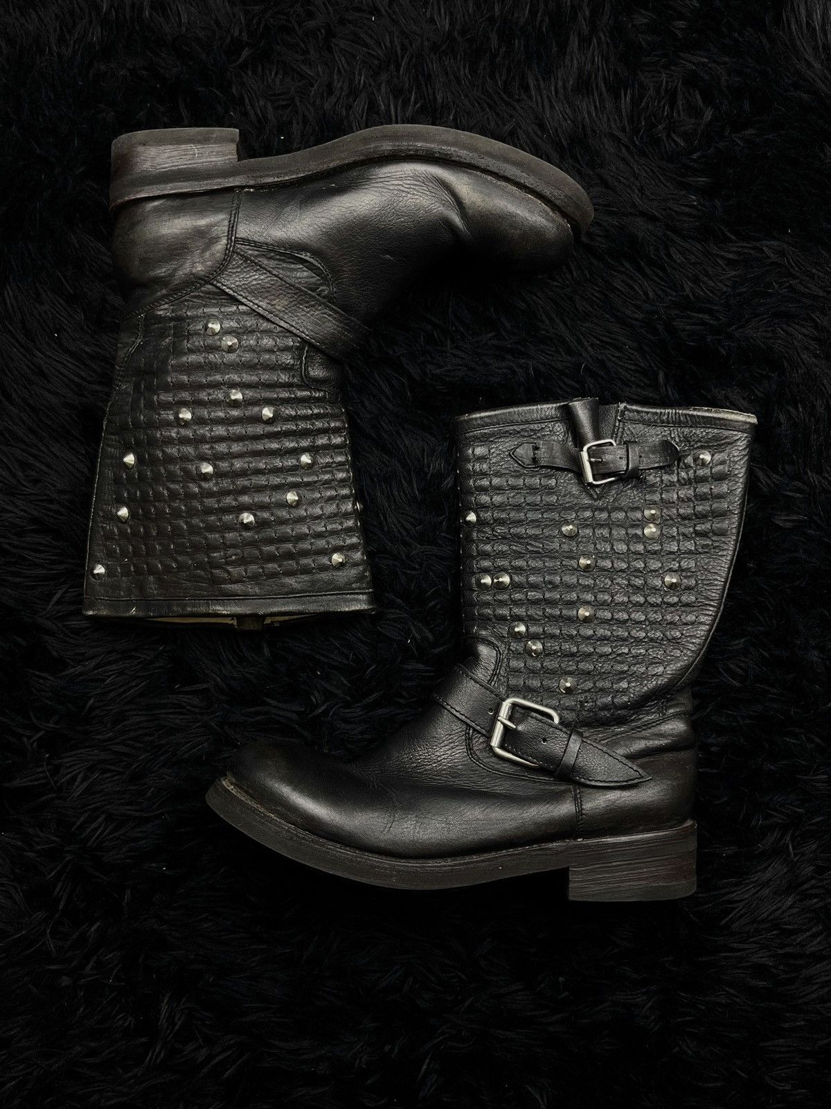 ASH ASH Archive Avant Garde Biker Leather Boots Size US 8 / EU 41 - 1 Thumbnail