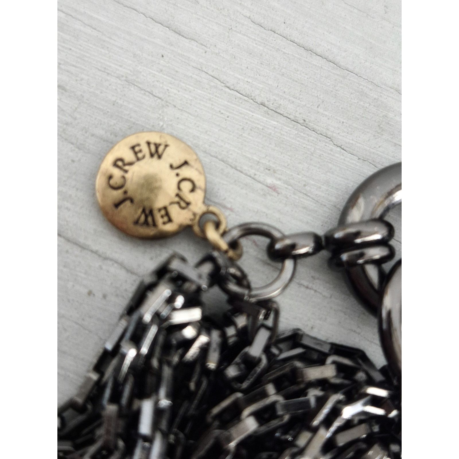 J.Crew J. Crew Charcoal and Brass Multi-strand Chain Necklace Size ONE SIZE - 3 Thumbnail