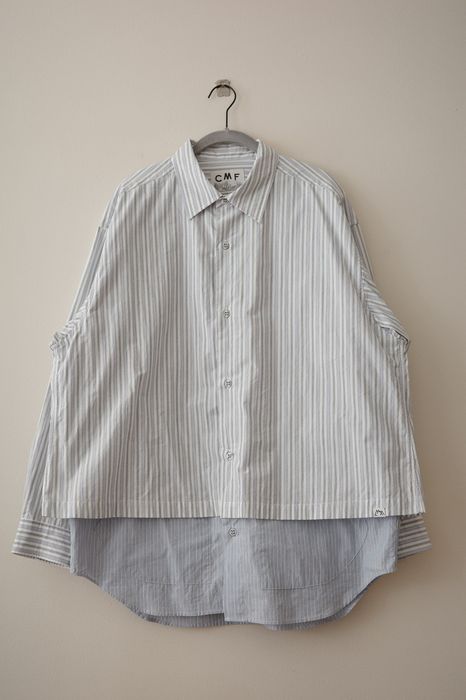 Japanese Brand Comfy Outdoor Garment - Layered Striped Cotton