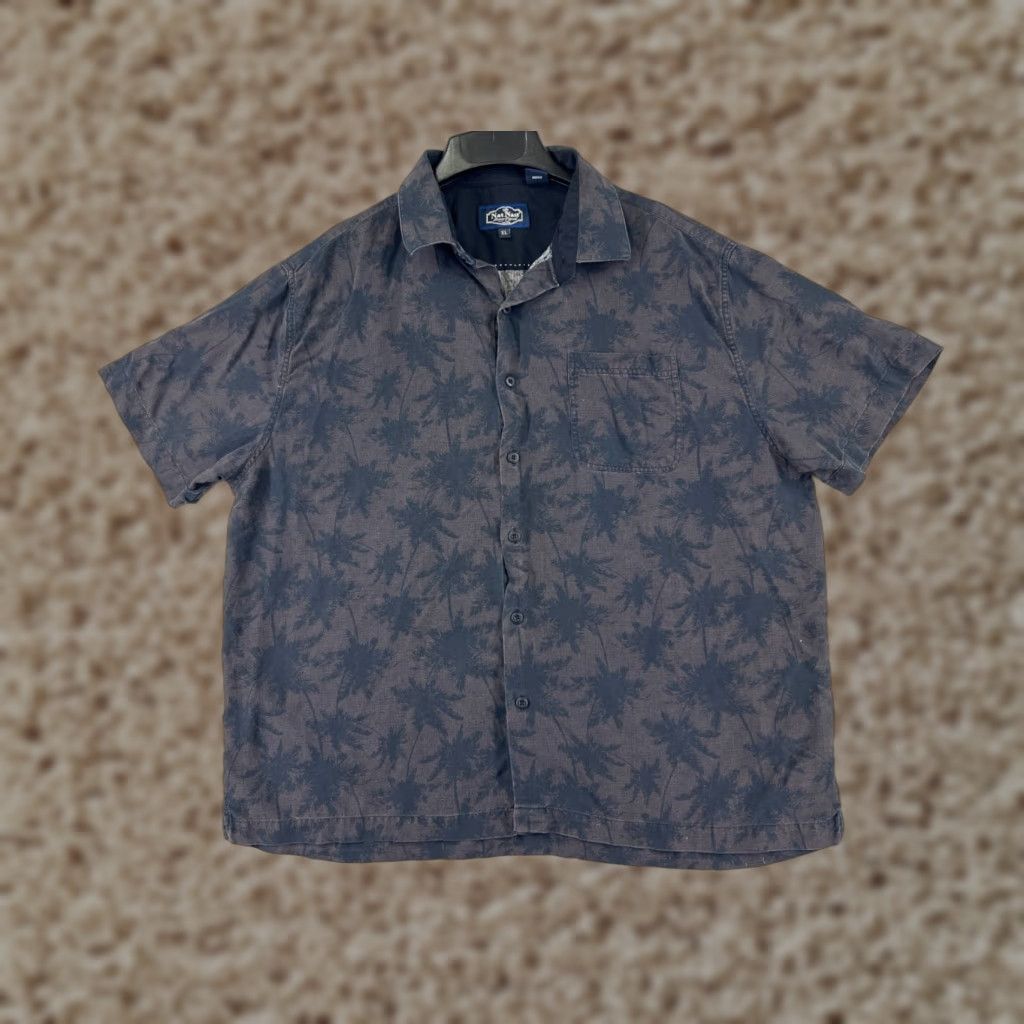 Nat Nast Nat Nast Shirt Mens 2XL Gray Silk Blend Hawaiian Pocket Short Sleeve Size US XXL / EU 58 / 5 - 1 Thumbnail