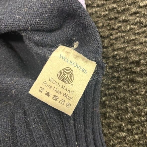 Vintage Woolovers Navy Blue Pure New Wool Quarter Zip Women's Sweater Size L Size L / US 10 / IT 46 - 4 Thumbnail