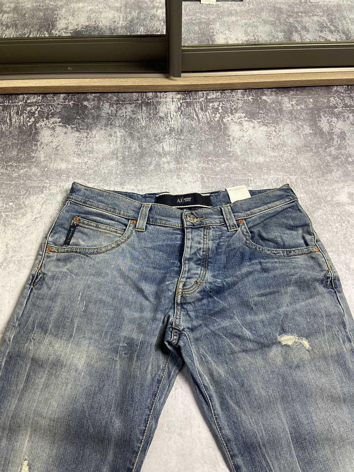 Other RARE Armani Jeans Y2K Vintage Baggy Dirty Distressed Pants Size US 33 - 14 Thumbnail