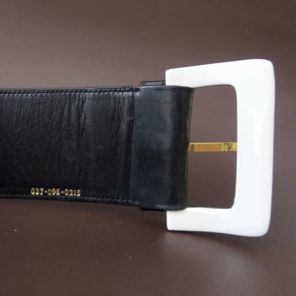 Gucci Vintage Gucci 80’s floral buckle wide leather waist belt Size ONE SIZE - 4 Thumbnail