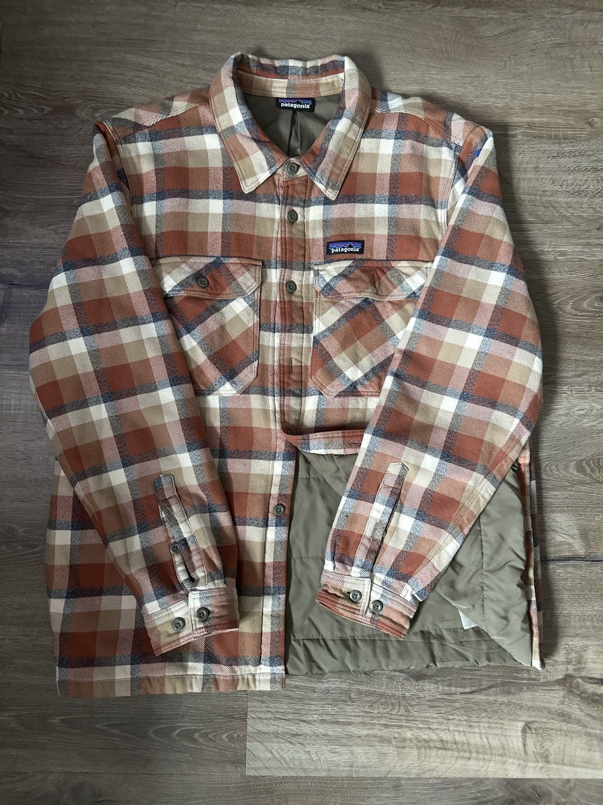Patagonia Lightweight Insulated Fjord Flannel Jacket XL Mojave Khaki Size US XL / EU 56 / 4 - 1 Thumbnail
