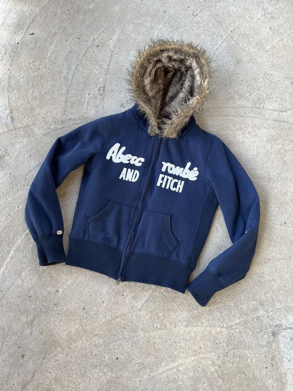 Abercrombie & Fitch Vintage Abercrombie Fitch Y2k Fur Faux Zip