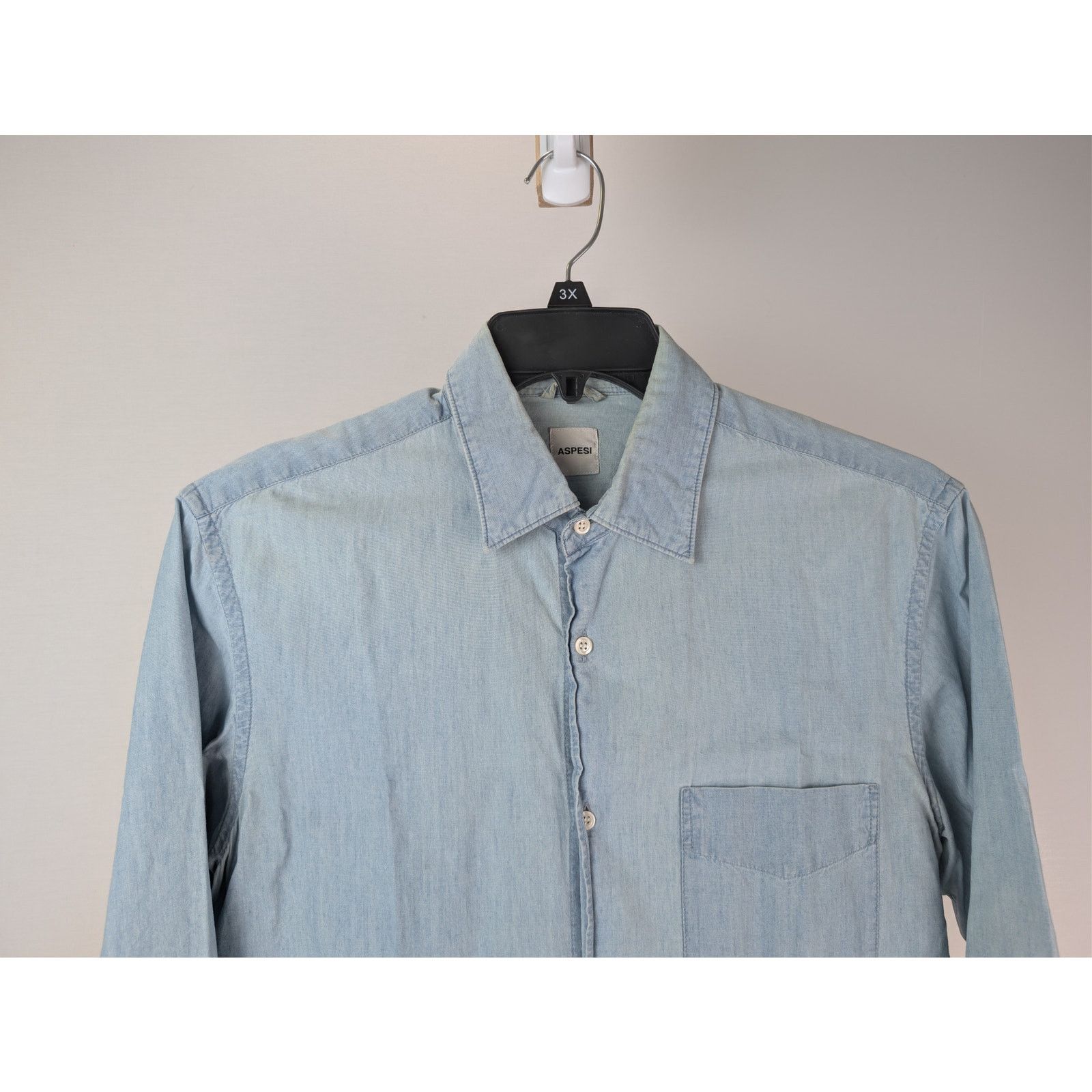 Aspesi o1rshd1 CC20 Casual shirt Sedici Shirt in Light Denim Blue Size US M / EU 48-50 / 2 - 3 Thumbnail