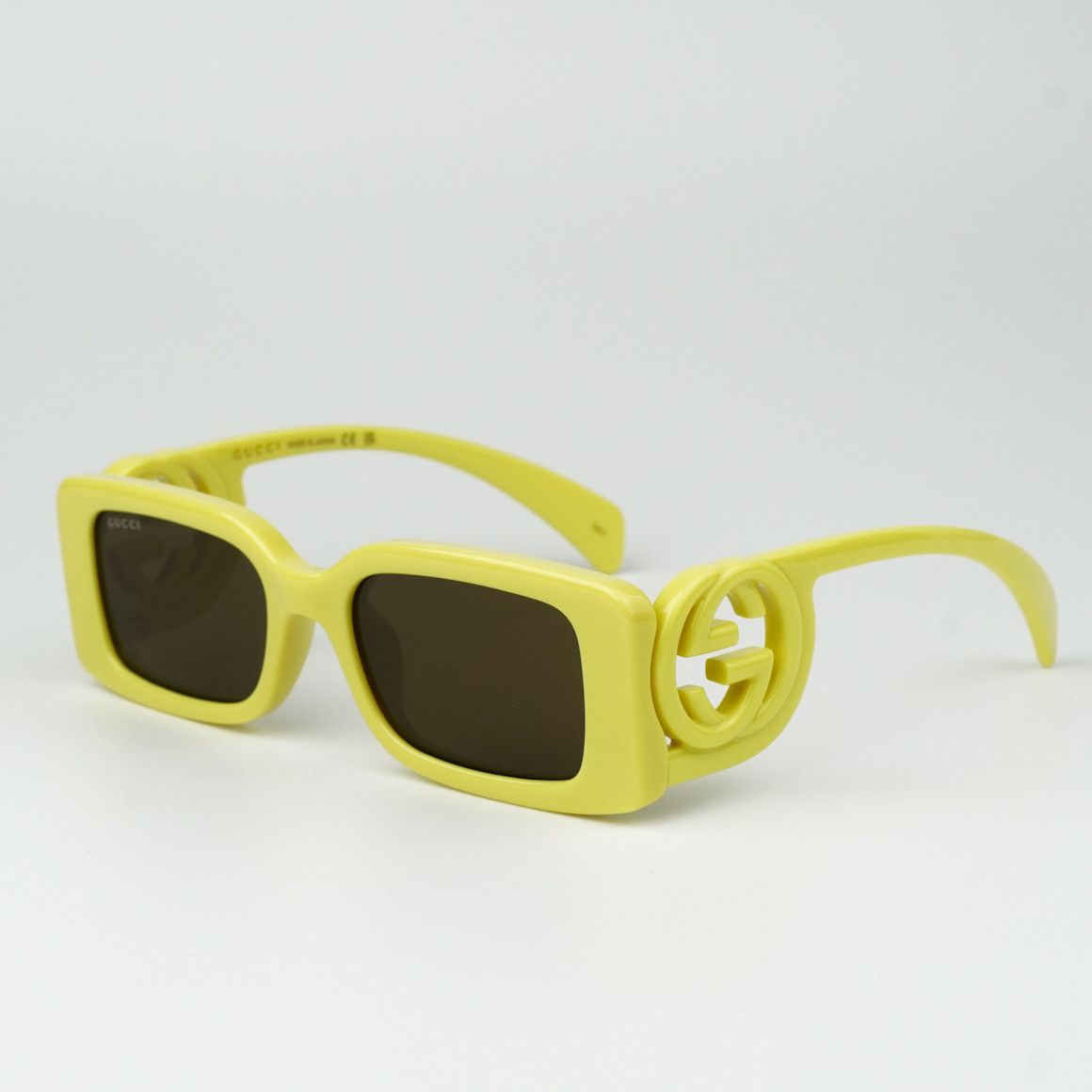 Gucci NEW Gucci GG1325S 007 Acid Yellow Brown Unisex Sunglasses Size ONE SIZE - 3 Thumbnail