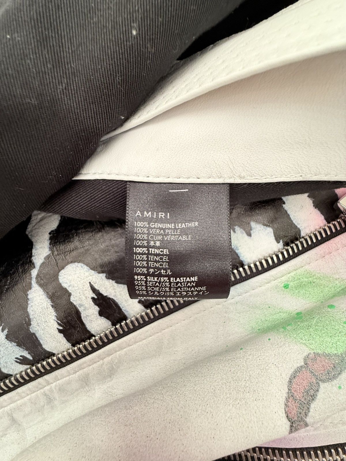 Amiri Amiri Graffiti Biker Leather Jacket White M RRP 4800$ Size US M / EU 48-50 / 2 - 4 Thumbnail