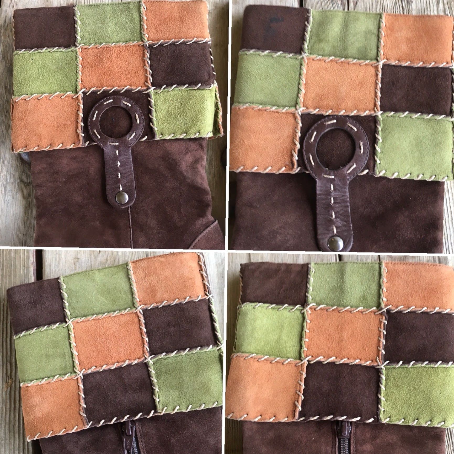 Vince Camuto Vince Camuto Boots Patchwork Suede Mid-Calf Wedge Brown 5.5B Womens Shoes Size US 6 / IT 36 - 6 Thumbnail