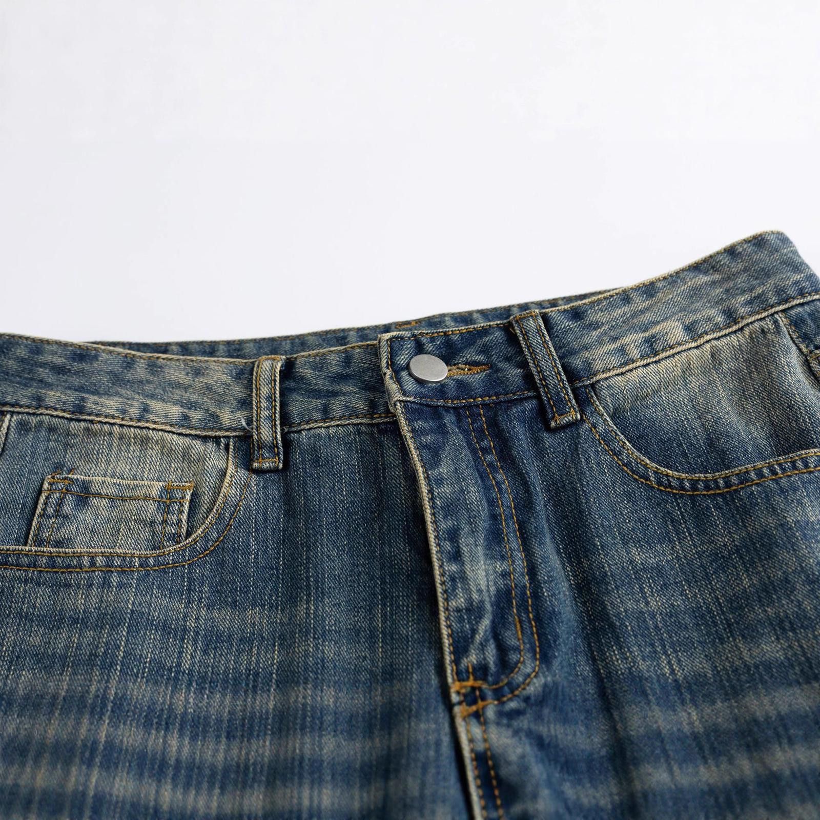 Vintage Blue Wide Leg Vintage Wash Denim Jeans, Relaxed Fit Jeans Size US 30 / EU 46 - 6 Thumbnail