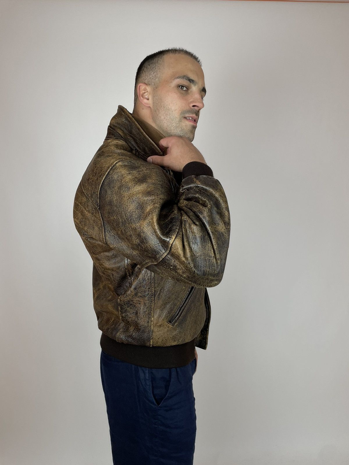 Chevignon CHEVIGNON Leather Jacket Vintage avant garde grange 90s Size US M / EU 48-50 / 2 - 5 Thumbnail