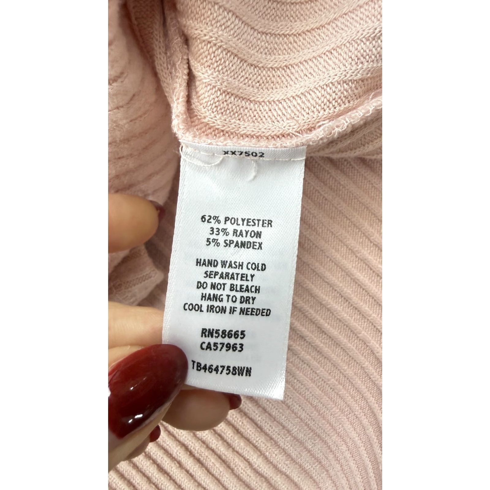 Treasure & Bond Treasure & Bond Sweater Womens 1X Pink Ribbed Mock Neck Long Sleeve Pullover Size XL / US 12-14 / IT 48-50 - 5 Thumbnail