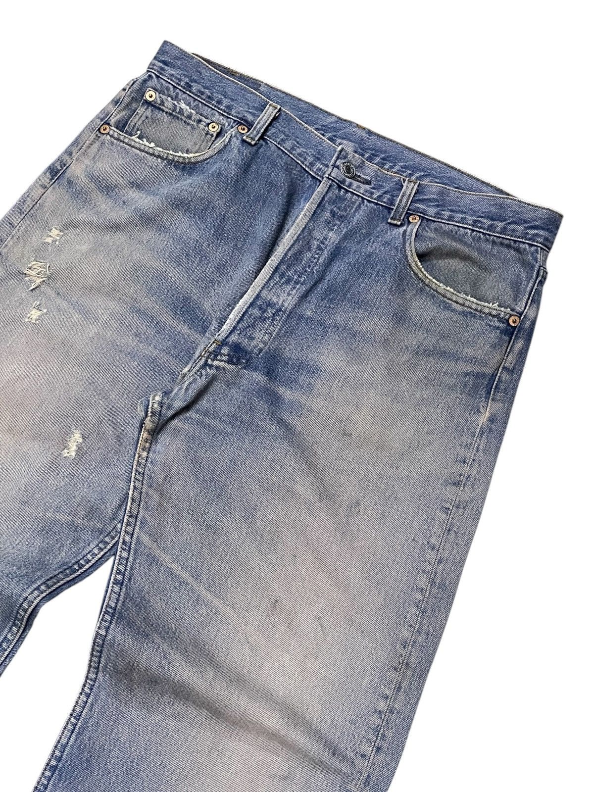 LVC × Levi's × Vintage Vintage Levis 501 Muddy Wash Distressed Jeans Size US 34 / EU 50 - 3 Thumbnail